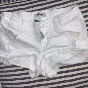 White Jean Shorts